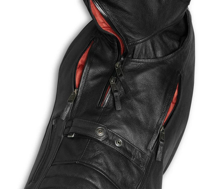 Women's Vanocker Waterproof H-D Triple Vent System Leather Jacket
