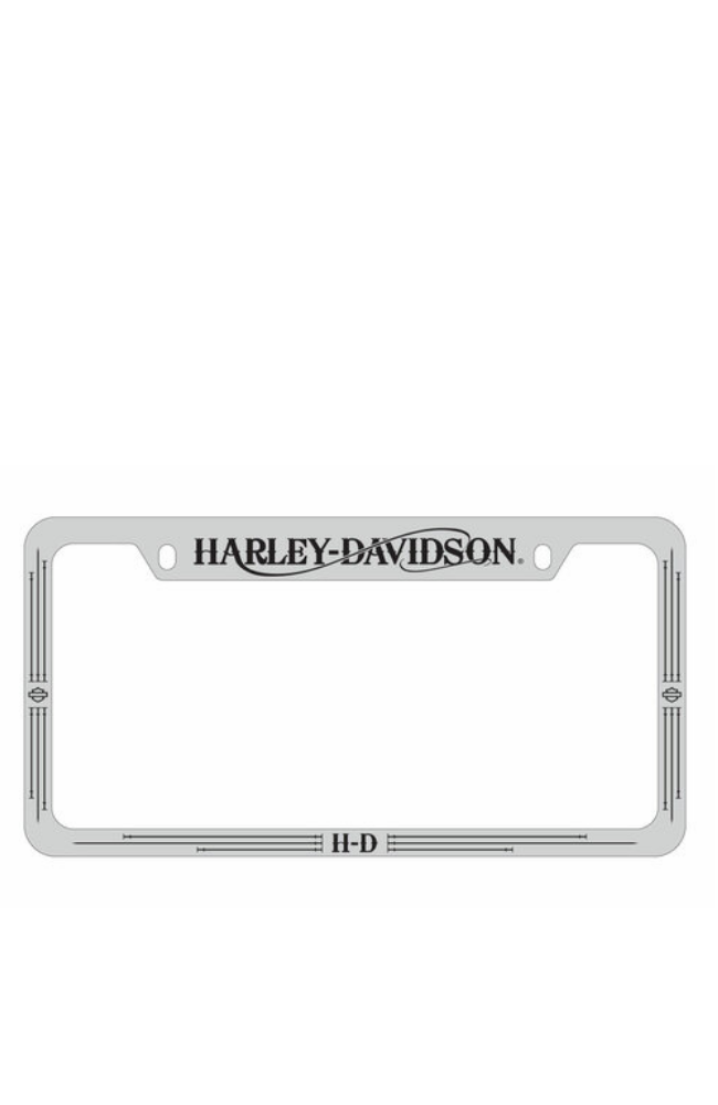 H-D CHROME PLATED WITH BLACK EPOXY FILL LICENSE FRAME