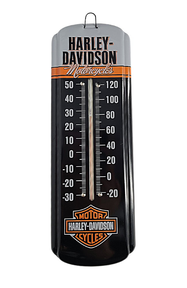 H-D RETRO MOTORCYCLES MINI METAL THERMOMETER