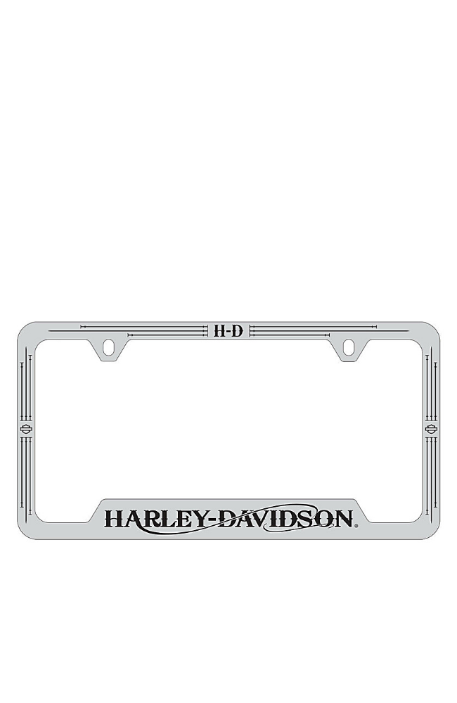 H-D CHROME PLATED WITH BLACK EPOXY FILL LICENSE FRAME