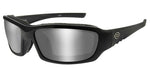Harley-Davidson® Men's GEM Sunglasses, Silver Flash Lenses & Gloss Black Frames