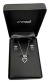 Harley-Davidson® Women's Bling Heart Necklace & Post Earrings Gift Set